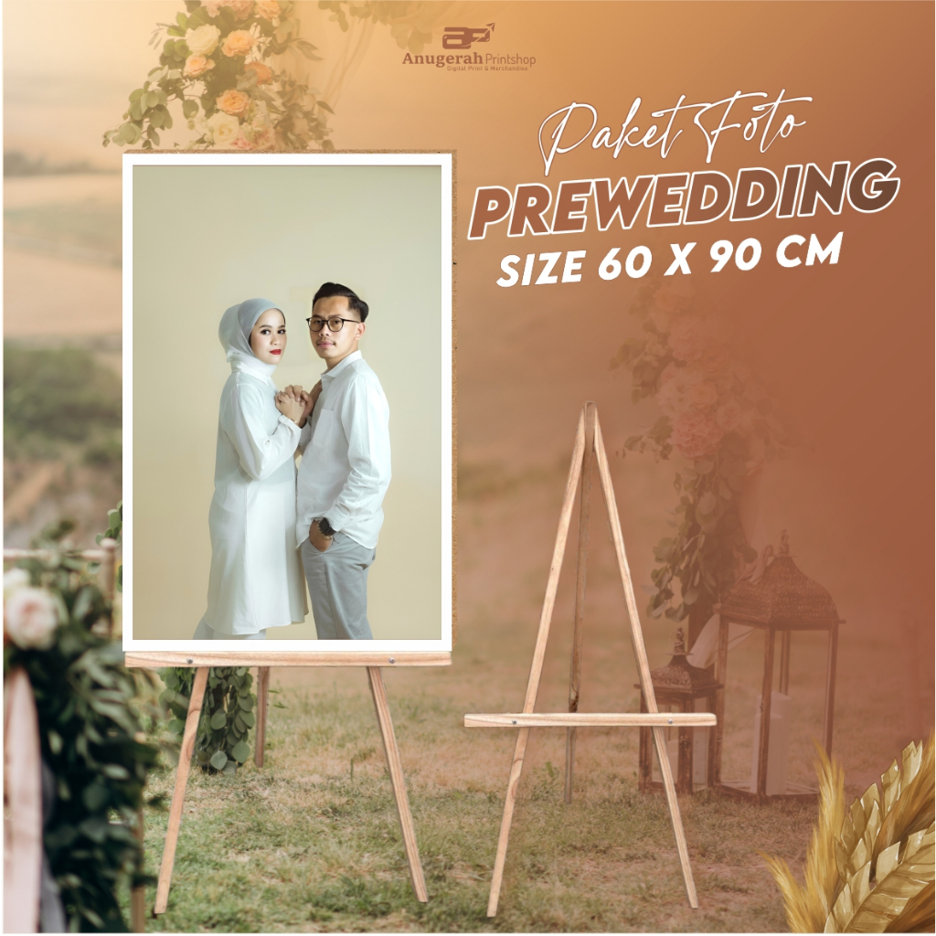 Jual CETAK FOTO PREWEDDING 24R JUMBO 60X90CM BINGKAI MDF (PREWED