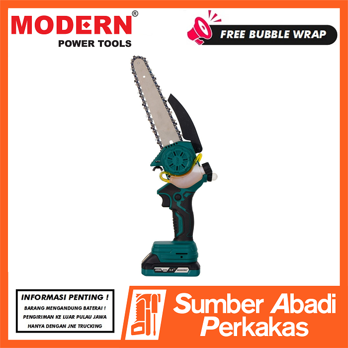 Jual MODERN M58 Mesin Cordless Mini Chainsaw 20V 8 Inch Gergaji Rantai ...