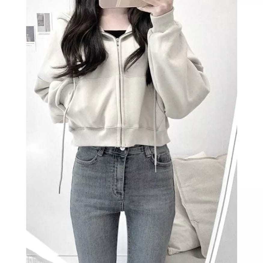 Crop hoodie clearance zipper