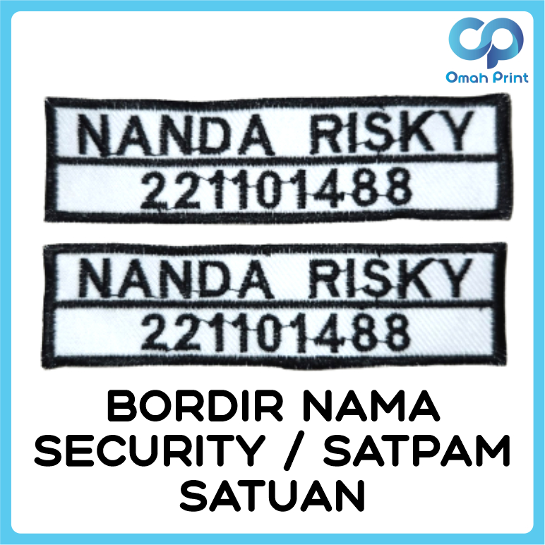 Jual Bordir nama satpam - Bet satpam Badge nama satpam | Shopee Indonesia