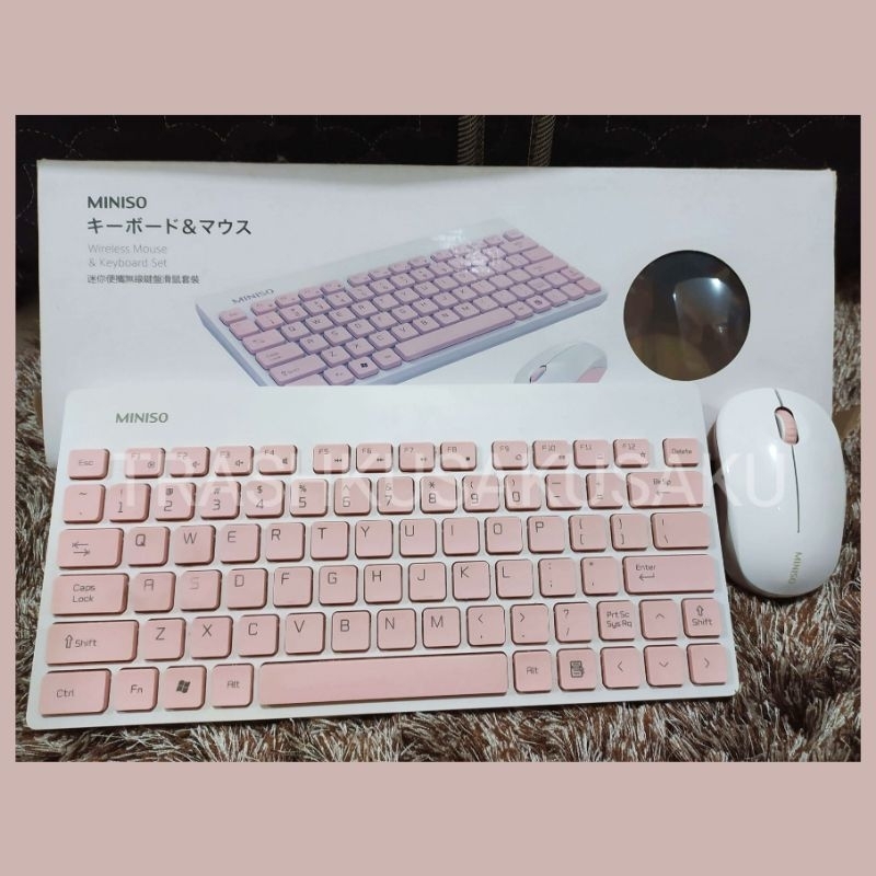 Jual [2nd] MINISO Set Mouse dan Keyboard Wireless USB (Pink) | Shopee ...