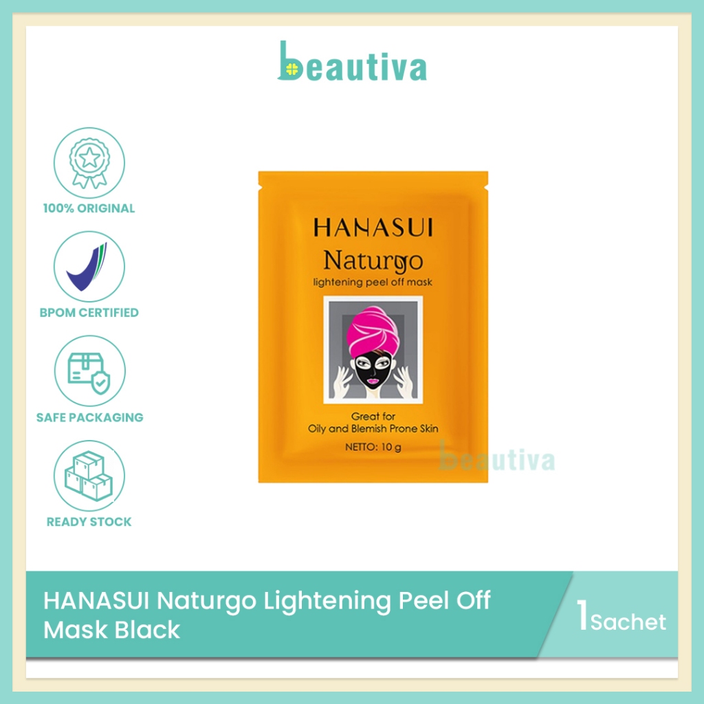 Jual Hanasui Naturgo Peel Off Mask Black Sachet | Shopee Indonesia