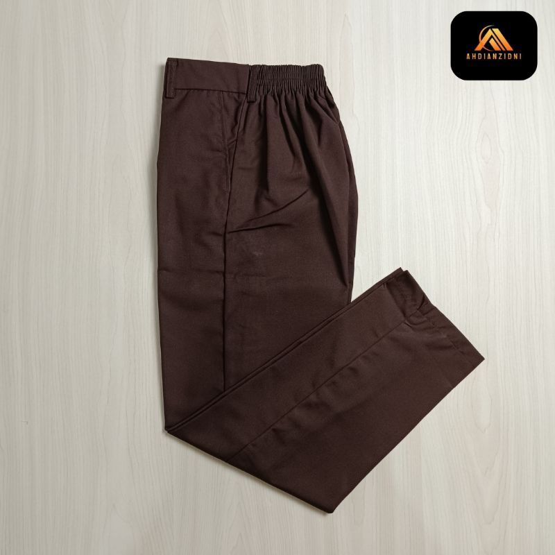 Jual CELANA COKLAT PANJANG KARET BELAKANG CELANA PRAMUKA PANJANG KARET