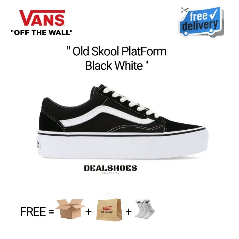 Jual Vans Old Skool PlatForm Black White Original 100 BNIB Shopee Indonesia