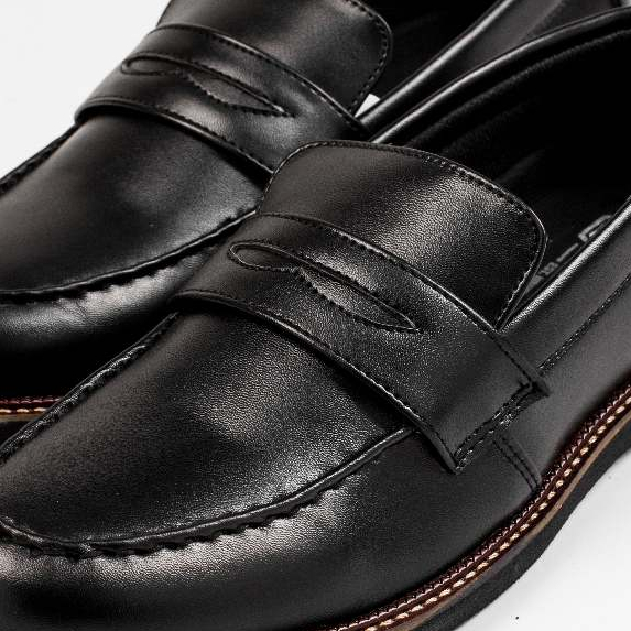 Jual ALPINE BLACK - Sepatu Loafers Pria Casual Formal Kulit Kerja ...