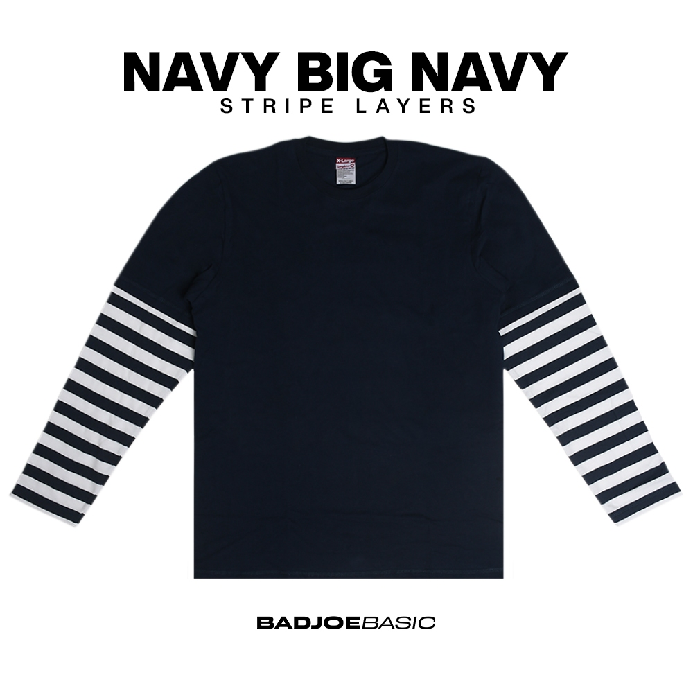 Jual STRIPE LAYERS NAVY BIG NAVY - Kaos Polos Stripe Garis Garis ...