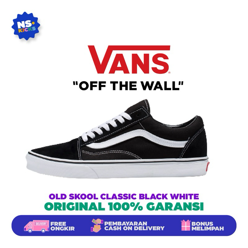 Jual Vans Old Skool Classic Black White - Sepatu Kasual Pria Dan Wanita ...