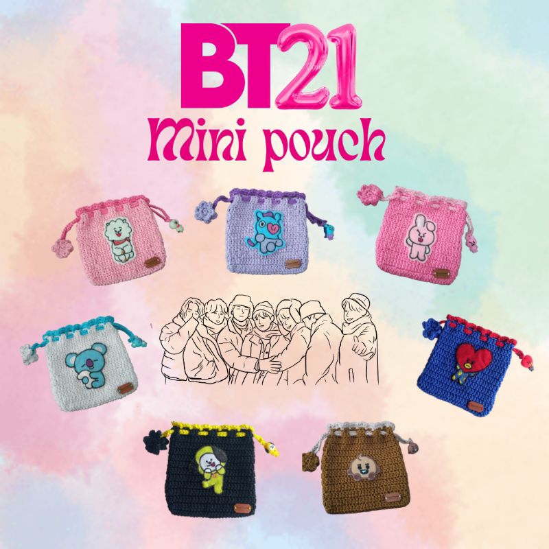 Jual BT21 MINI POUCH CROCHET | Shopee Indonesia