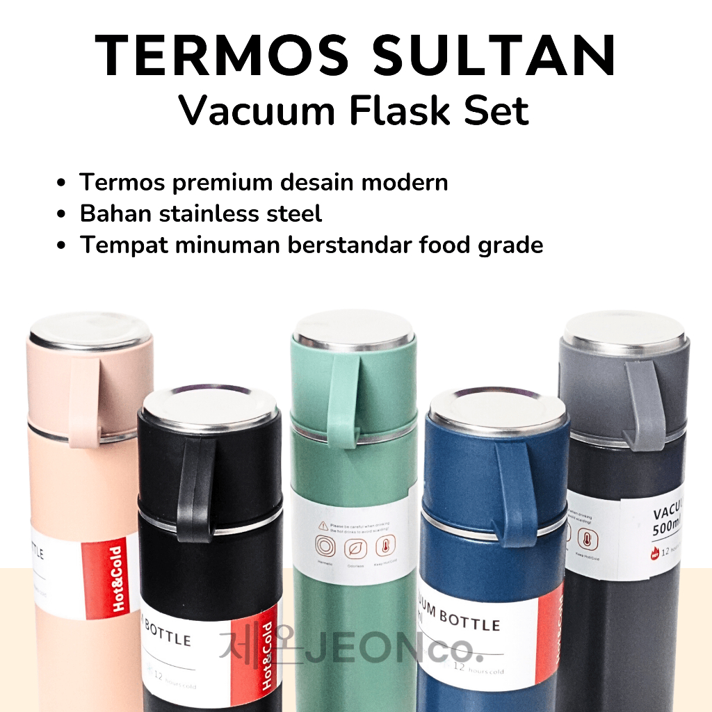 Jual TERMOS SULTAN Vacuum Flask Set / Hampers / Botol Minum Cangkir