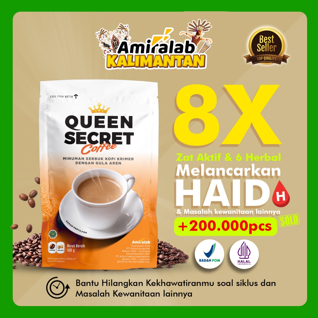 Jual Amiralab Queen Secret Coffee Minuman Kopi Pelancar Haid Telat Menstruasi Keputihan 8668