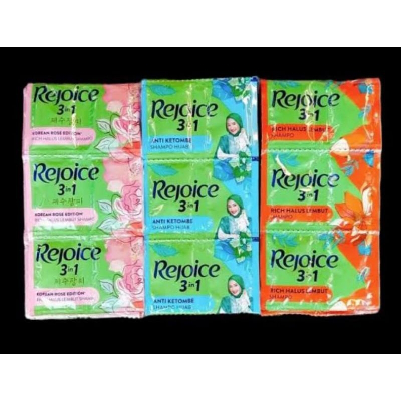 Jual Rejoice Shampoo 3in1 sachet (1 renceng @12pcs) | Shopee Indonesia