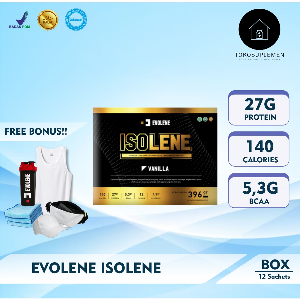 Jual EVOLENE ISOLENE BOX 12 SACHETS - ISOLETE WHEY PROTEIN 12S | Shopee ...