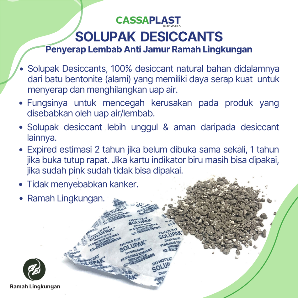 Jual Silica Gel Ramah Lingkungan Solupak Desiccants Eco Friendly 5gr ...