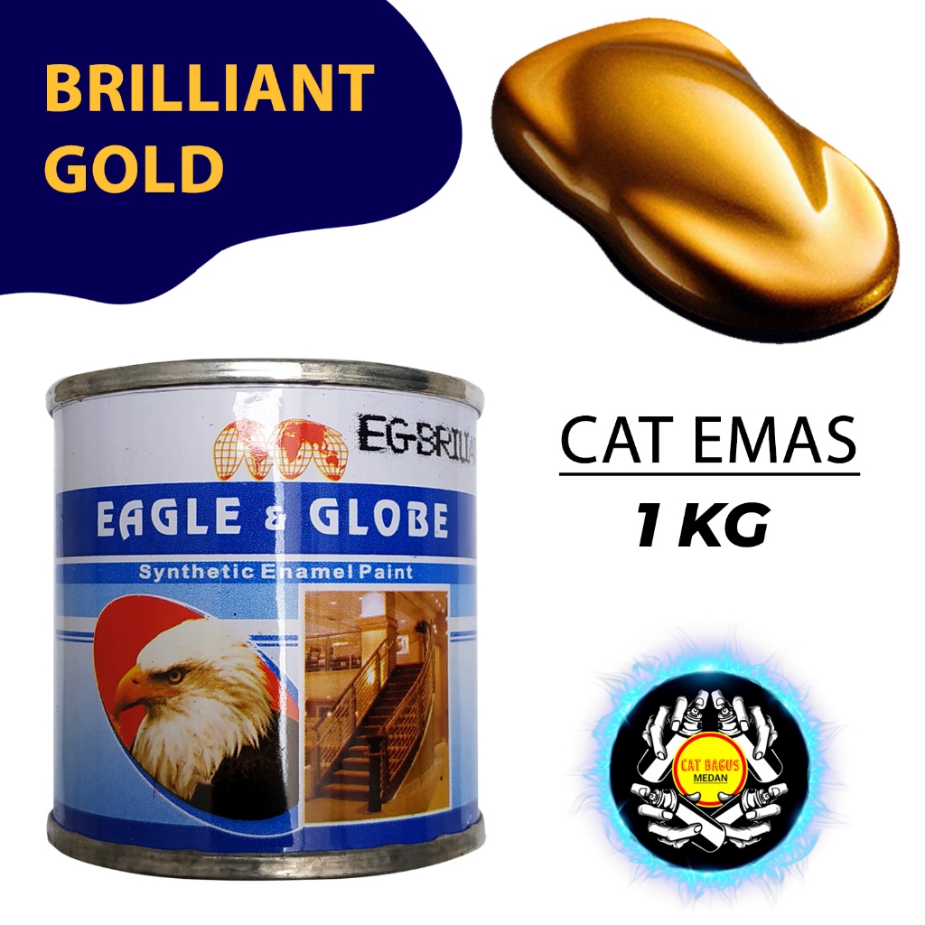 Jual CAT MINYAK BESI KAYU EMAS 1 KG BRILLIANT GOLD WARNA MAS METALLIC