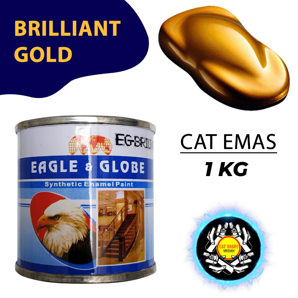 Jual Cat Minyak Besi Kayu Emas Kg Brilliant Gold Warna Mas Metallic Metalik Briliant Brilian