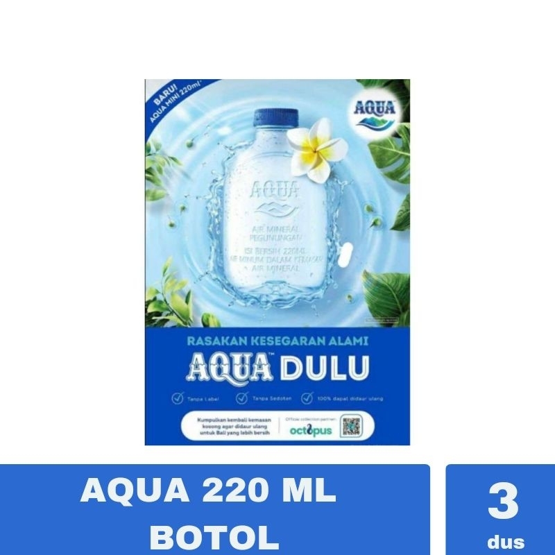 Jual Aqua 220 Ml Botol Kecil 3 Dus Shopee Indonesia 2411
