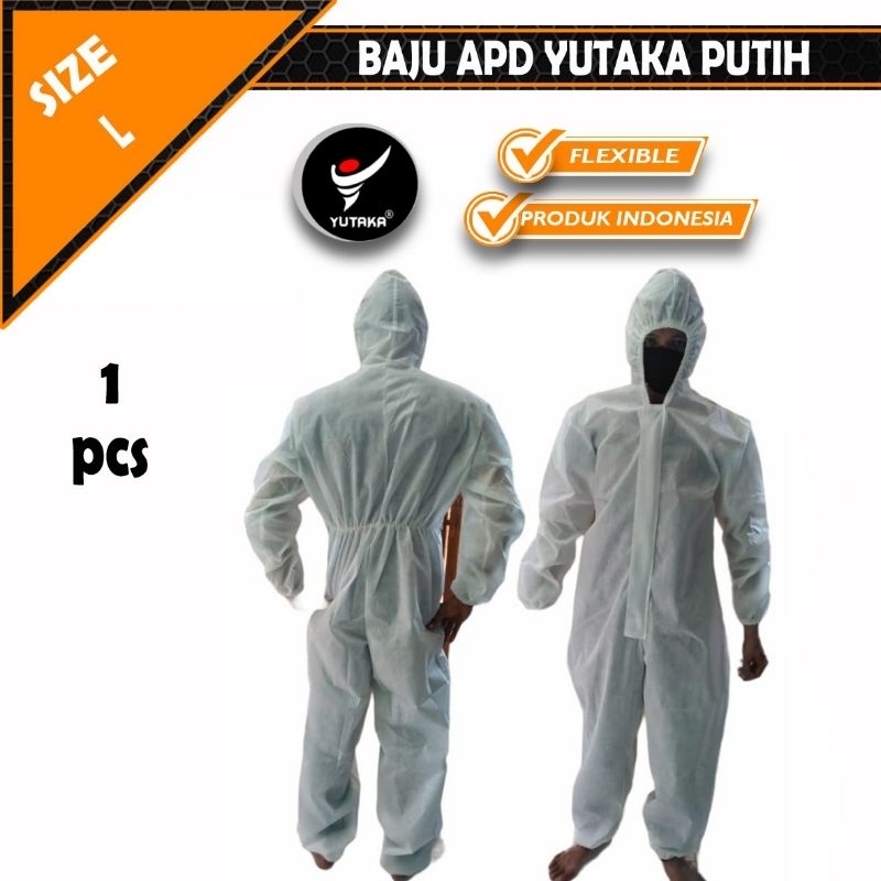 Jual BAJU APD YUTAKA alat pelindung diri warna putih | Shopee Indonesia