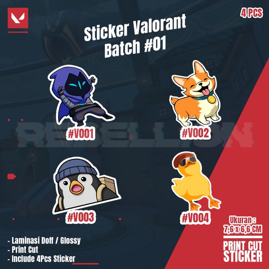 Jual Sticker Valorant Batch #01 | Isi 4PCS | Laminasi Doff & Glossy ...