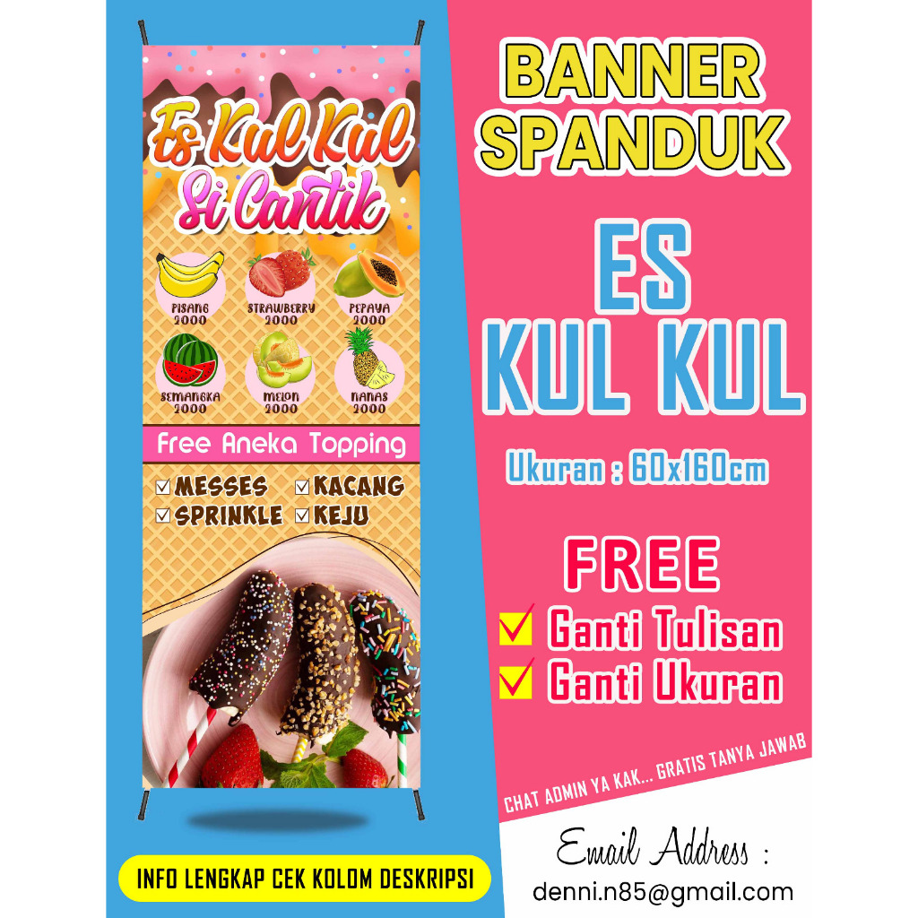 Jual Banner Dan Spanduk Es Kul Kul Es Teler Es Buah Es Campur Dan