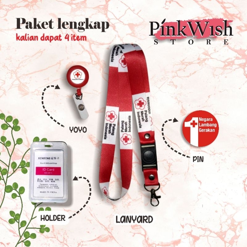 Jual Tali idcard PMI Palang Merah Indonesia Lanyard PMI Kalung PMI ...