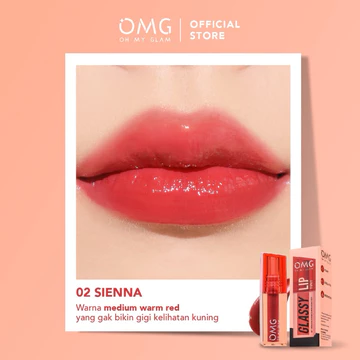 OMG OH MY GLAM Glassy Lip Tint 2g Lip Tint Warna Intense Tahan 12 Jam Skincare Infused