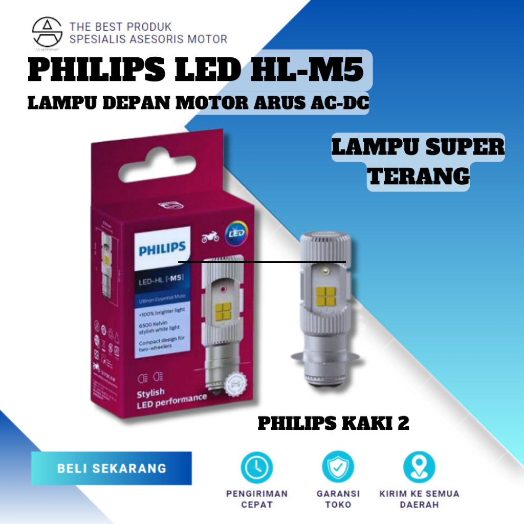 Jual Lampu Led Depan Motor Philips M Led Sisi Lampu Utama Led H