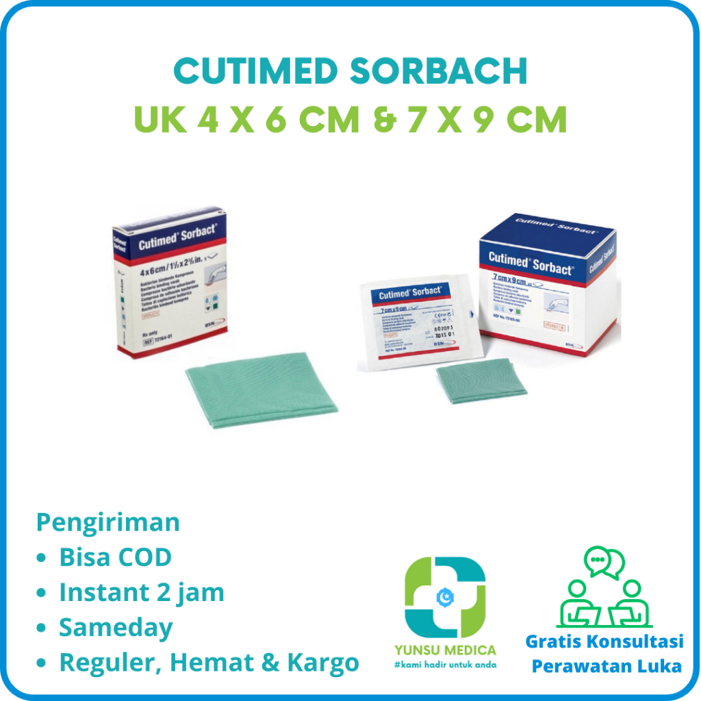 Jual Cutimed Sorbact Swab / Dressing luka yang mengikat bakteri