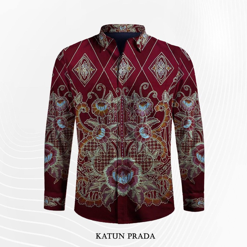 Jual Kain Batik Tulis Katun Prada Pola Kemeja Pria Exclusive Md