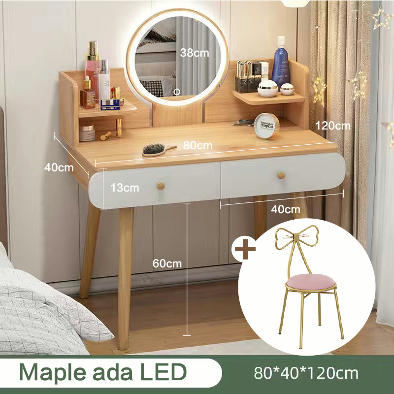 Jual Damaindah Meja Rias Set Kursi Pita / Meja Rias Lampu LED/Meja Rias ...