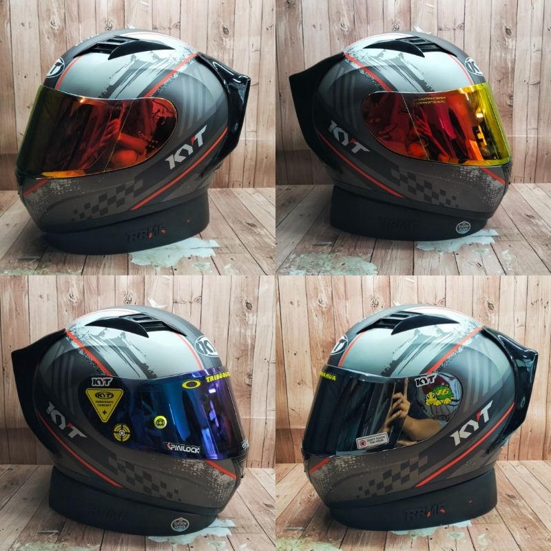 Jual HELM KYT R10 4 PAKET GANTENG SPOILER 3D BIG I VISOR IRIDIUM I