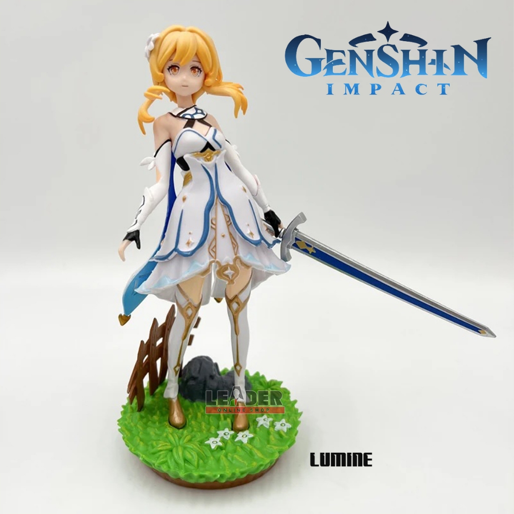 Zhongkaihua 2 figure di Lumine ed etere carini personaggi di gioco action figure giocattolo da tavolo da collezione per fan di giochi anime (20 cm, Lumine e etere