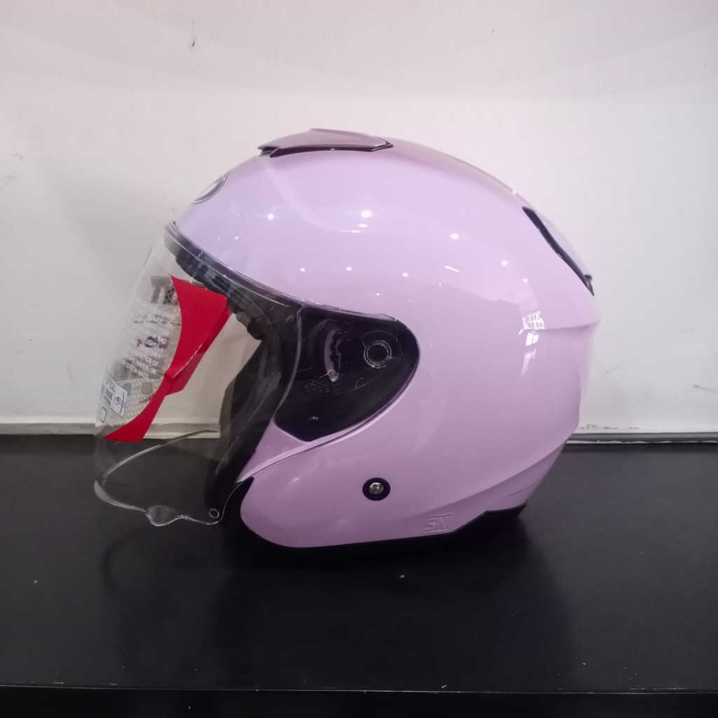 Jual Helm Half Face KYT Kyoto R Solid Lavender Purple Original Warna