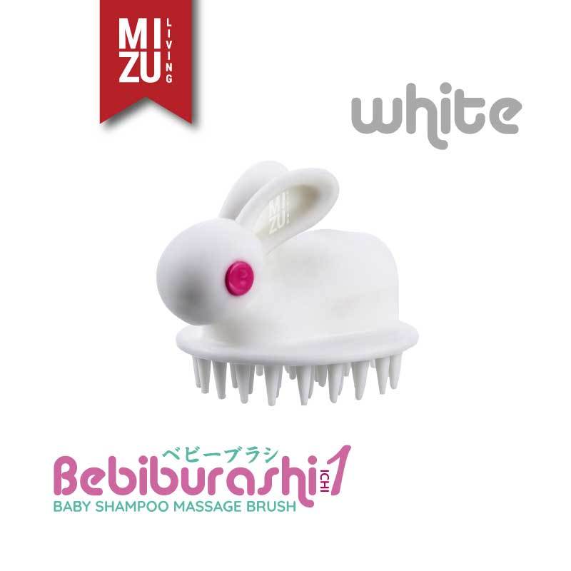 MIZU BEBIBURASHI-ICHI Baby Shampoo Massage Brush Sisir Keramas Bayi Sikat  Pembersih Kulit Kepala Rambut Anak Baby Bath Brush Soft Silicone Cradle Cap 