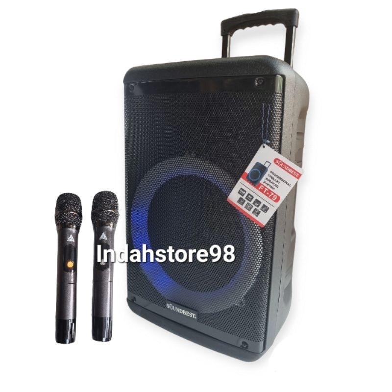 Jual Speaker Portable 12 Inch Soundbest FT 79 Bluetooth Xbass 2 Mic