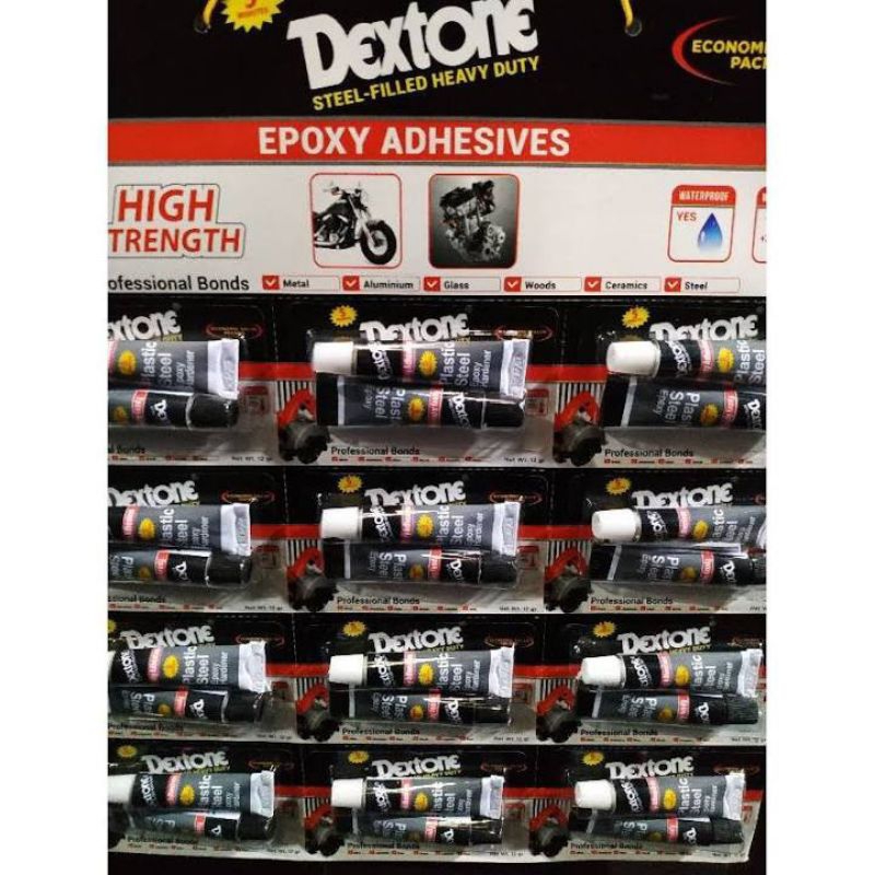 Jual LEM DEXTONE EPOXY 12 GRAM / LEM BESI HITAM PUTIH / LEM EPOXY BESI ...