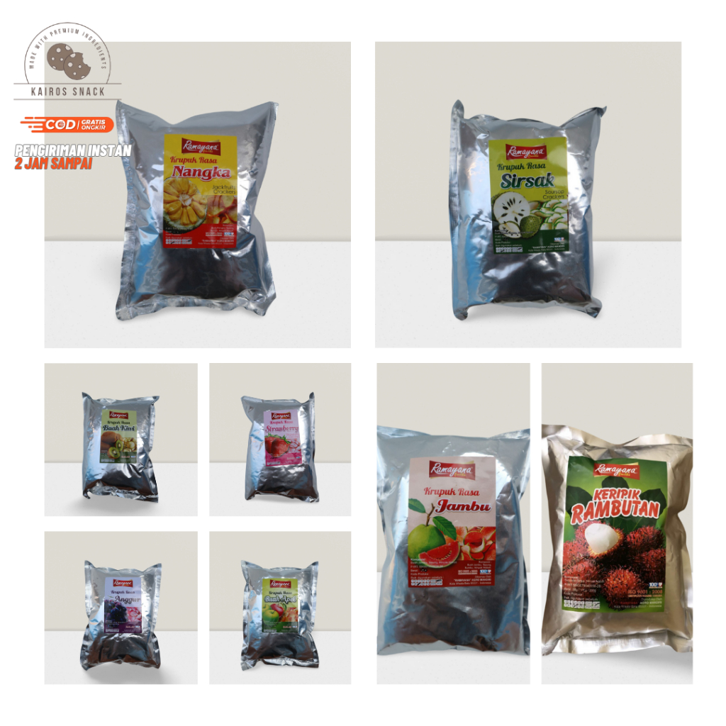 Jual Aneka Camilan Kerupuk Krupuk Buah Naga Kiwi Apel Durian Strawberry