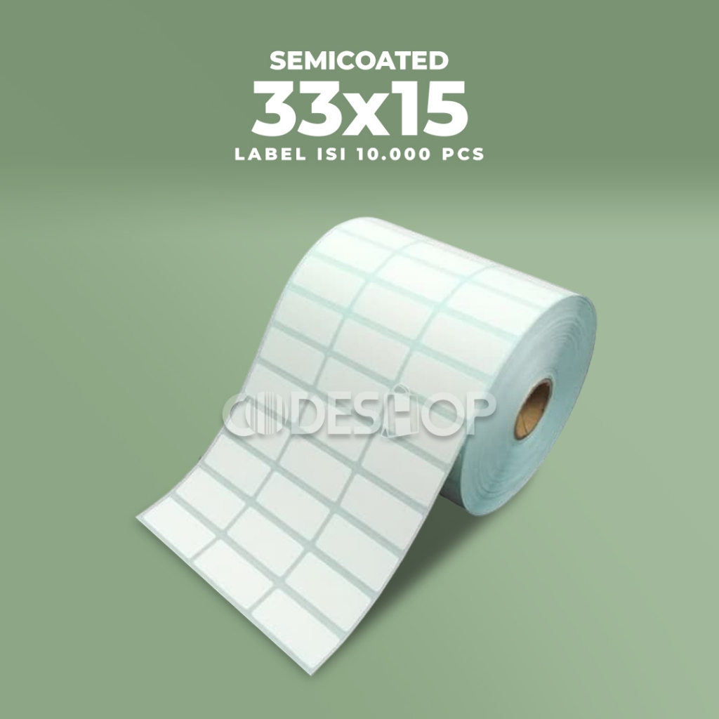 Jual Label Barcode Printer 33x15 mm 33x15mm 3 Line SEMICOATED Isi 10000 ...