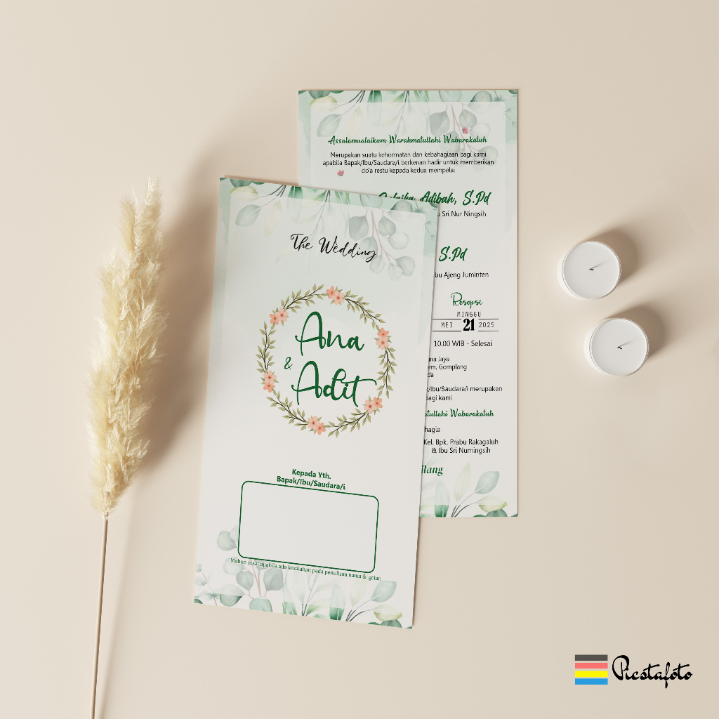 Jual Undangan Mini 1/3 Folio Komplit 10x20 cm (Custom) | Shopee Indonesia