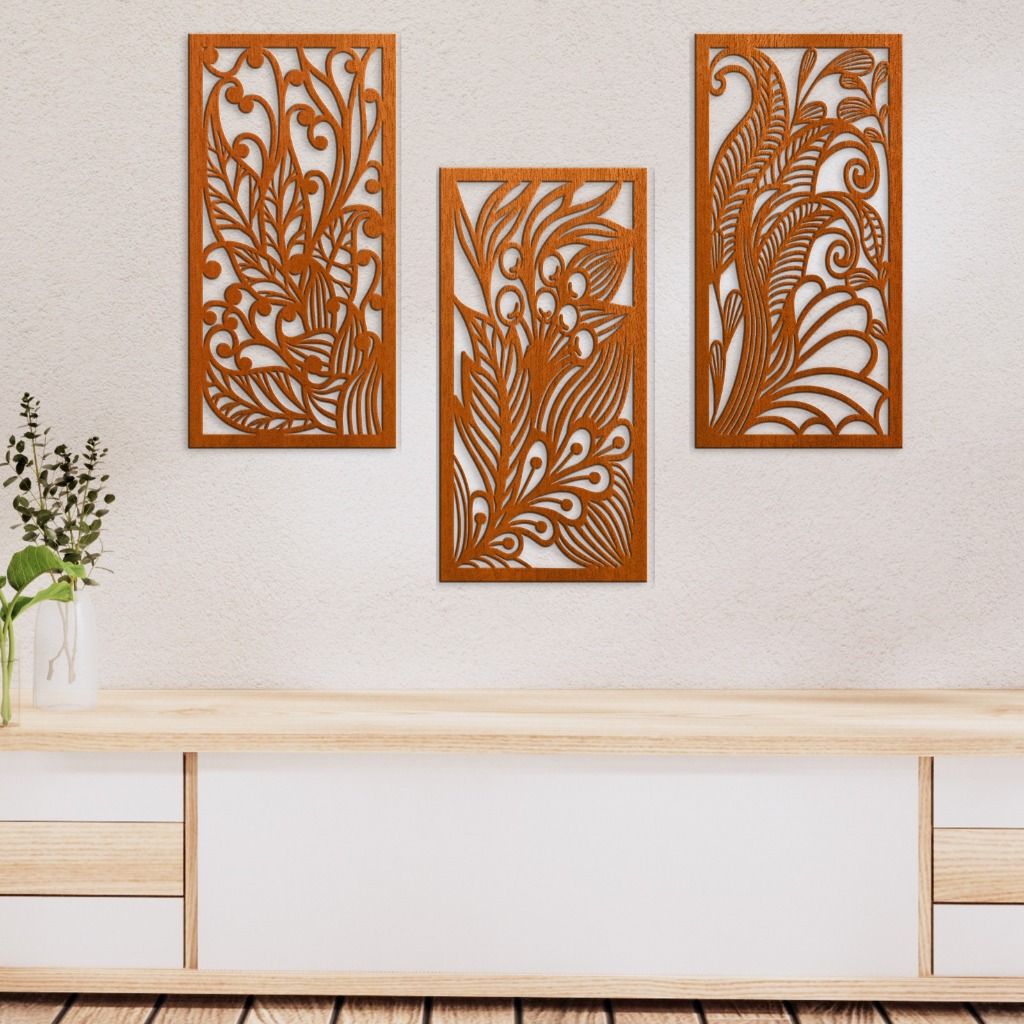 Jual Hiasan Dinding Motif Floral Leaves Kayu Dekorasi Rumah Hiasan Ruang Tamu Shopee Indonesia