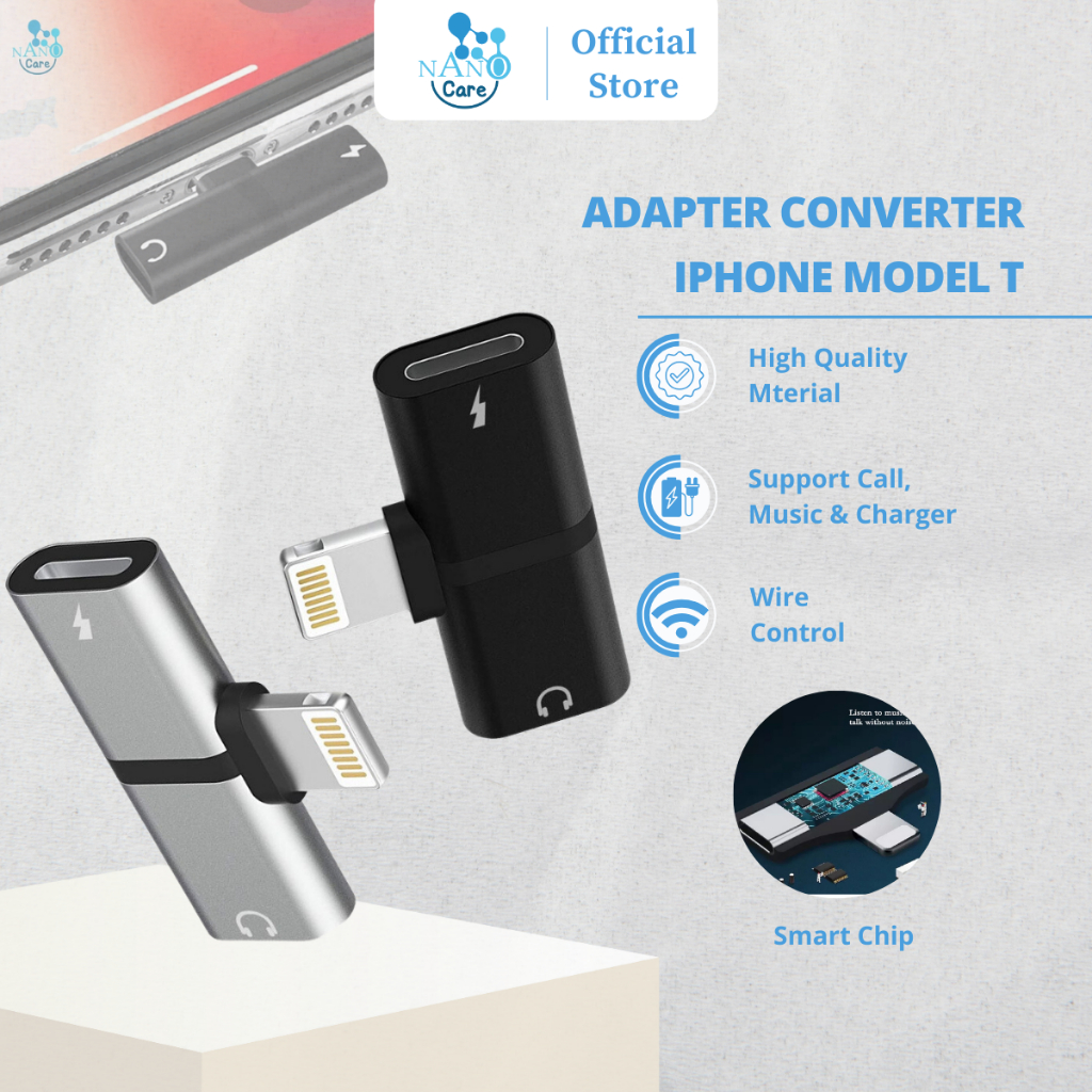 Jual Adapter Converter Iphone Audio Charger Dual Lightning Model T