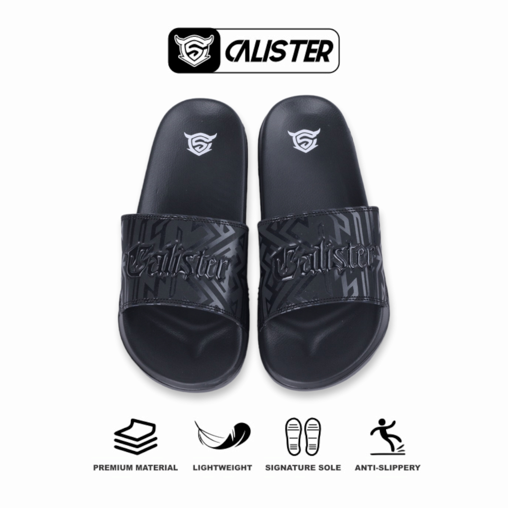 Jual Calister - Sandal Pria Full Black Evolution Font | Shopee Indonesia