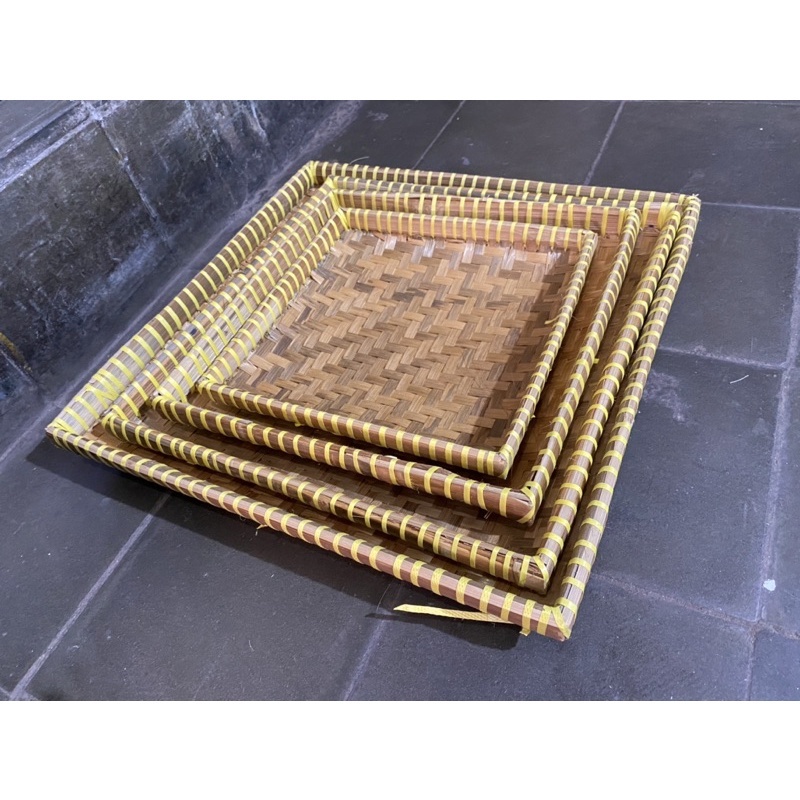 Jual Tampah | Tambir | Nampan Bambu Kotak Persegi 4 Ukuran | Shopee ...