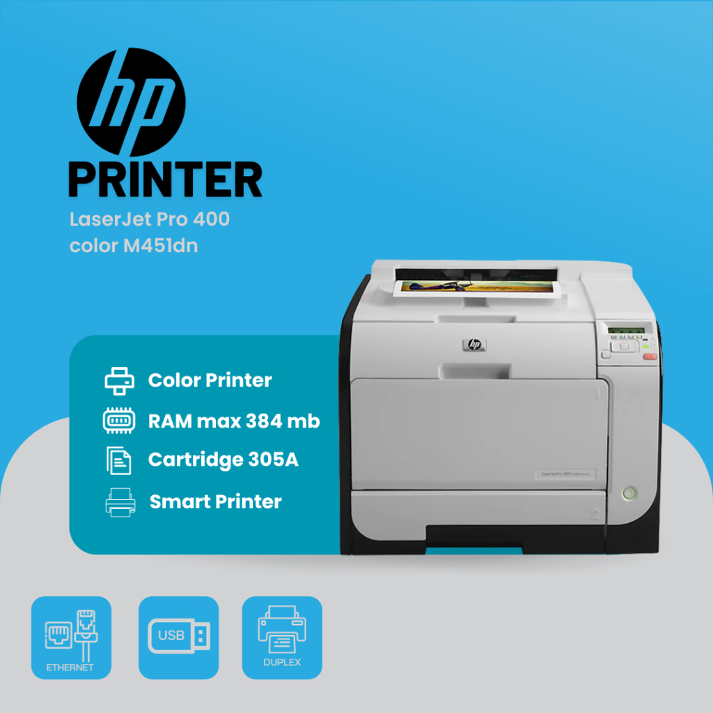 Jual HP LaserJet Pro 400 Color M451dn Auto Duplex | Shopee Indonesia