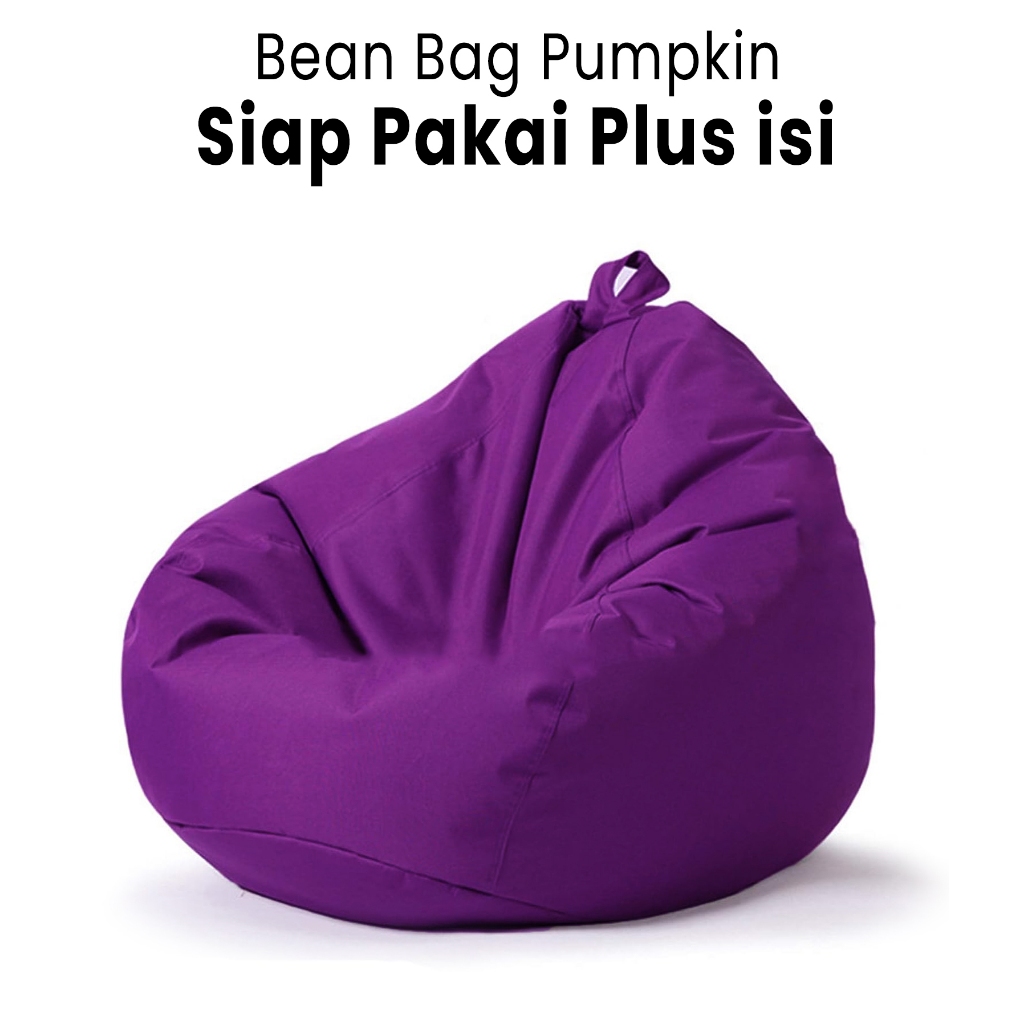 Jual Bean Bag Pumpkin Size Medium Sudah Komplit Siap Pakai Beanbag Kursi Minimalis Indoor