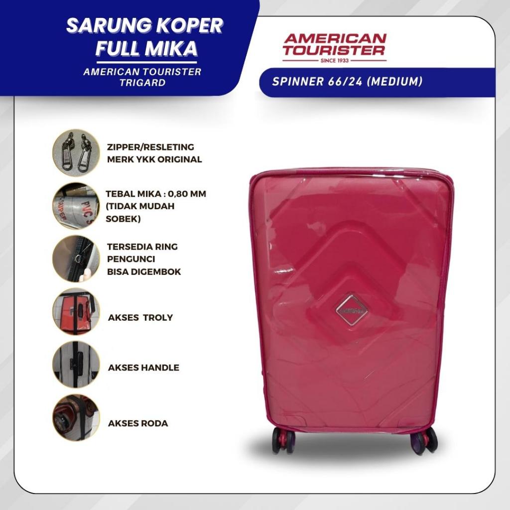 Reborn LC Sarung Koper Luggage Cover Fullmika Khusus American Tourister  Trigard Size 66/24 Inch (Medium)