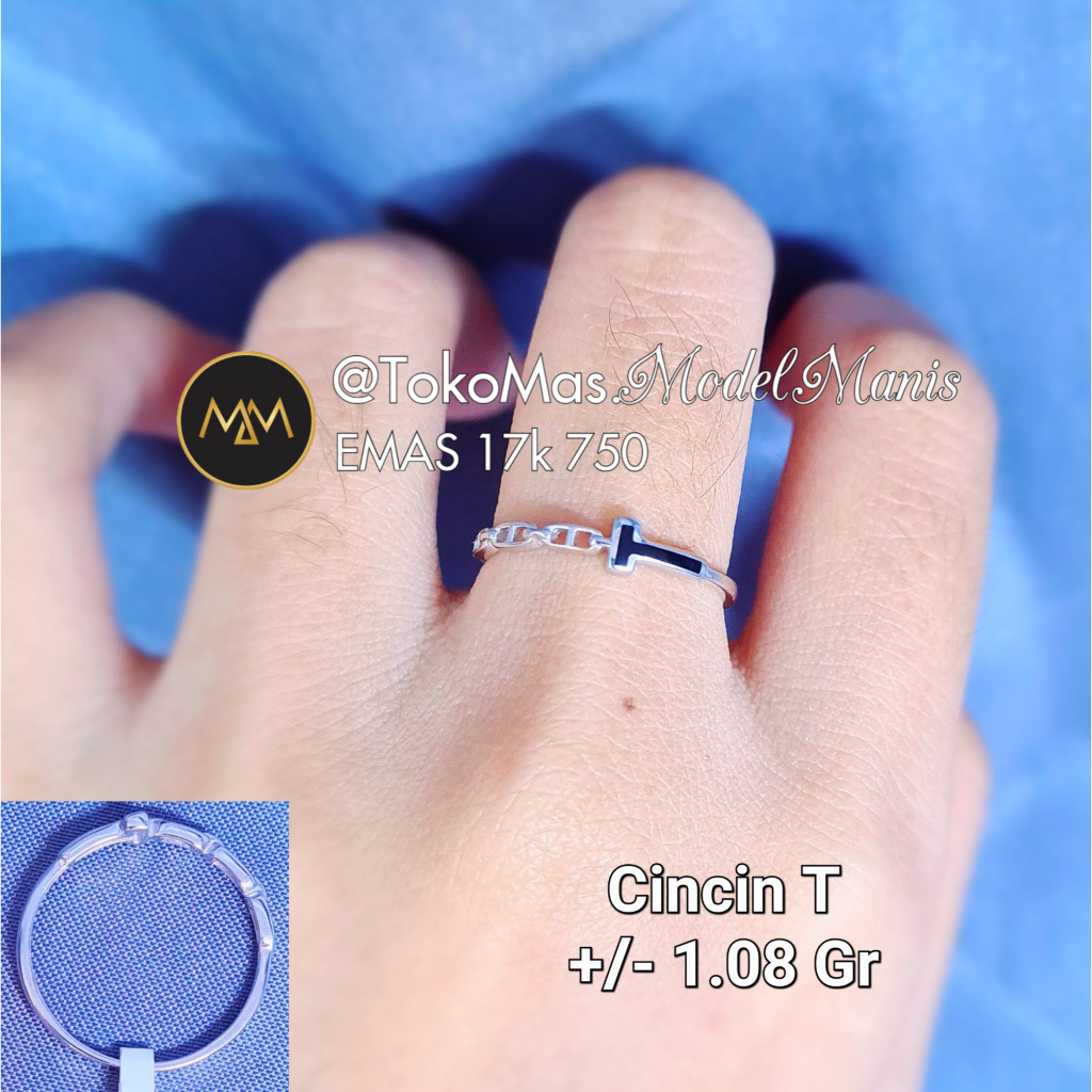 Jual Cincin Rantai T Emas Putih 750 kadar 17k | Shopee Indonesia