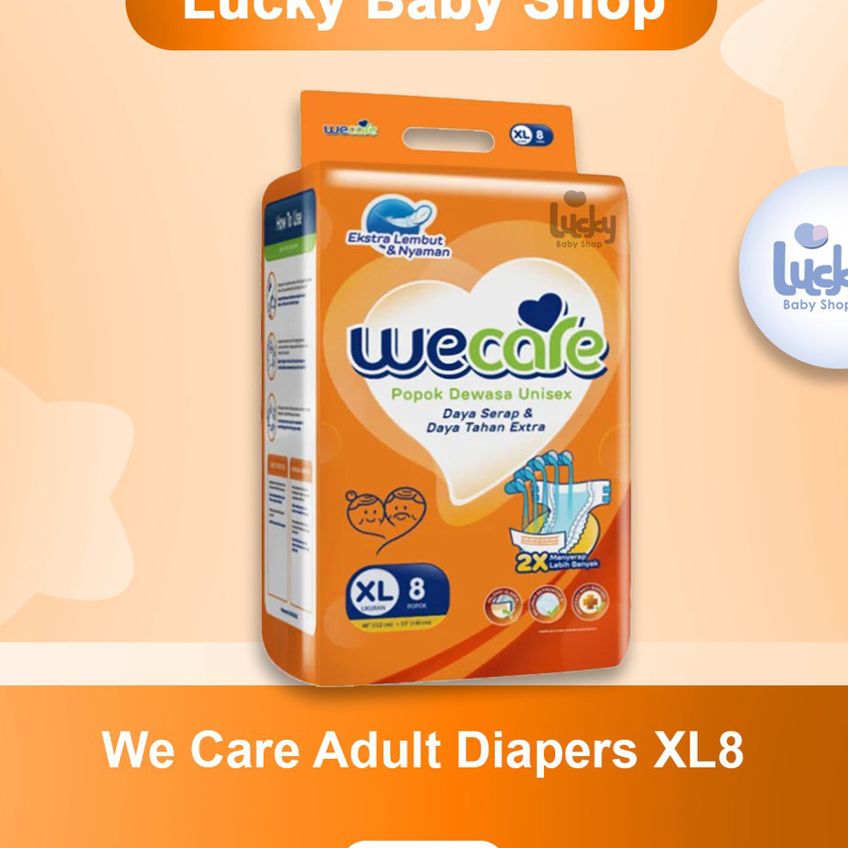 Jual Baru Wecare Adult Diapers Xl 8 Popok Dewasa Shopee Indonesia