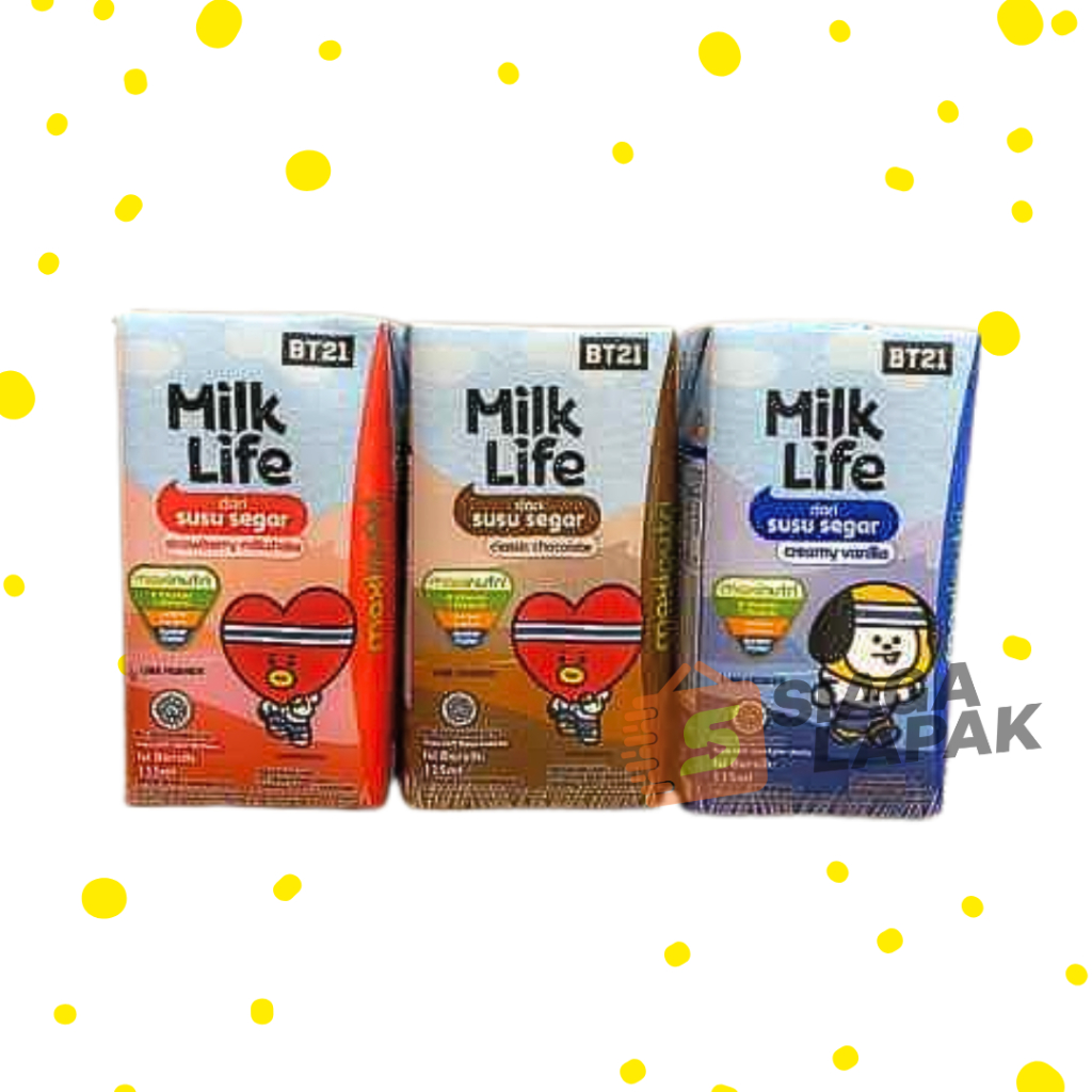 Jual Milk Life Susu UHT Mini 115ml All Varian Coklat Vanila Stroberi ...
