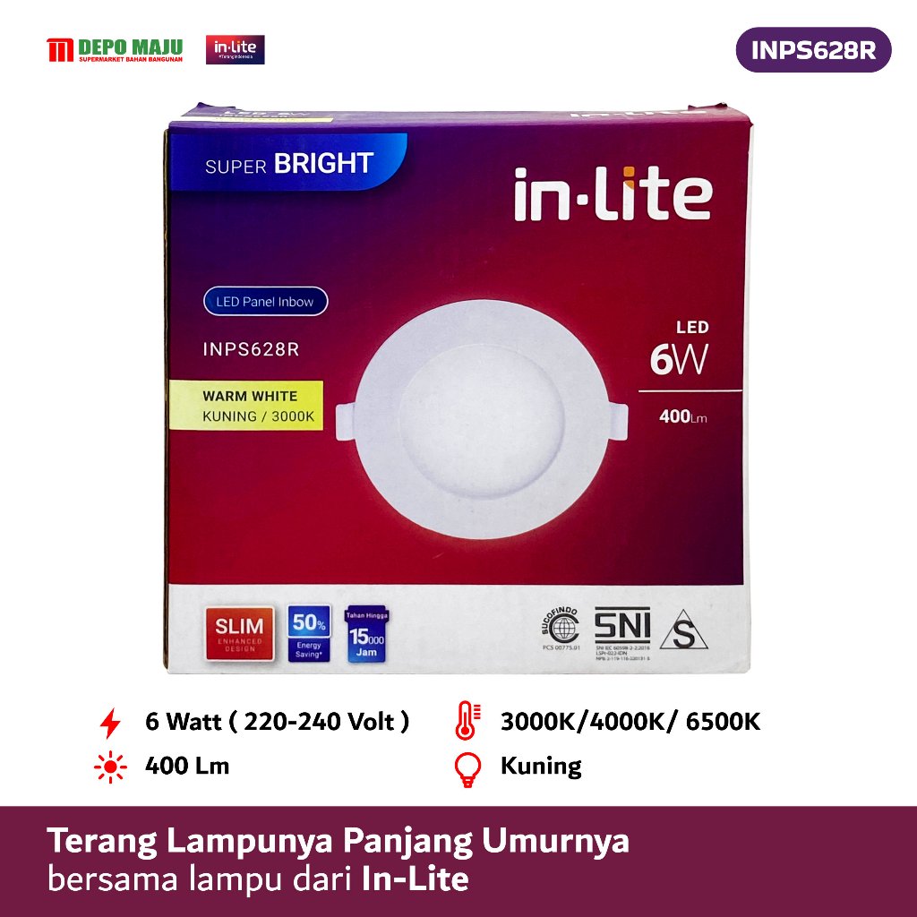 Jual LAMPU LED PANEL BULAT | INLITE INPS6287R | Shopee Indonesia