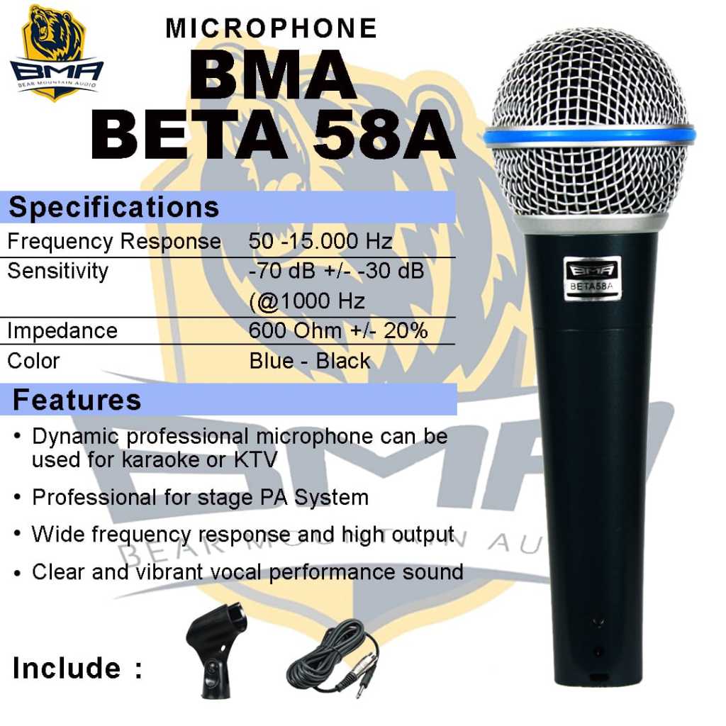 Jual MIC MICROPHONE BMA BETA 58A & 58S | Shopee Indonesia